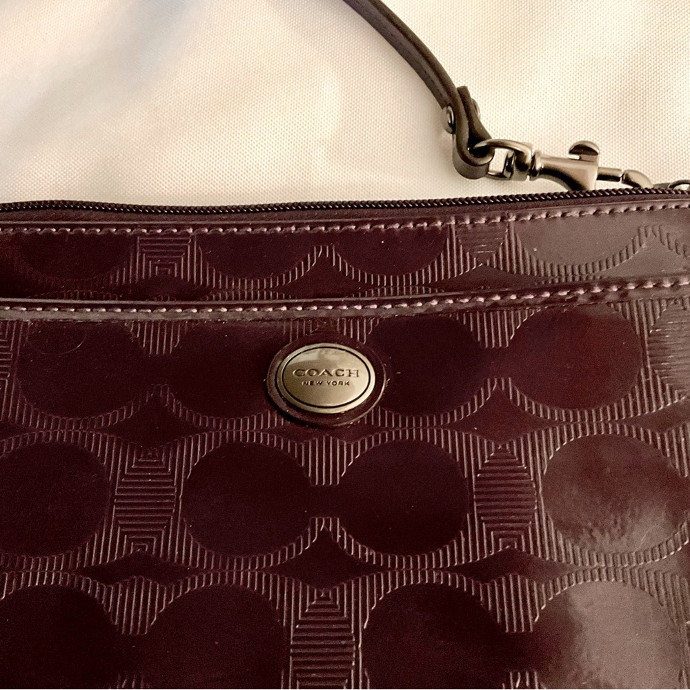 COACH Deep Purple Patent Leather Wristlet / Clutch Y2K Excellent Condition - Picture 2 of 8